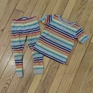 Primary Striped Kids Pajama Set Sz 2